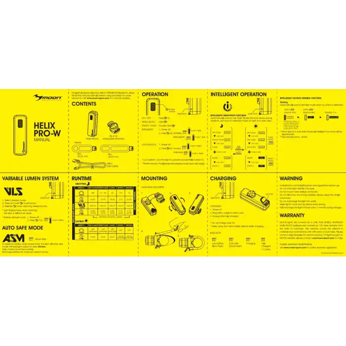 Moon Helix Pro-W 250 Lümen USB Ön Işık