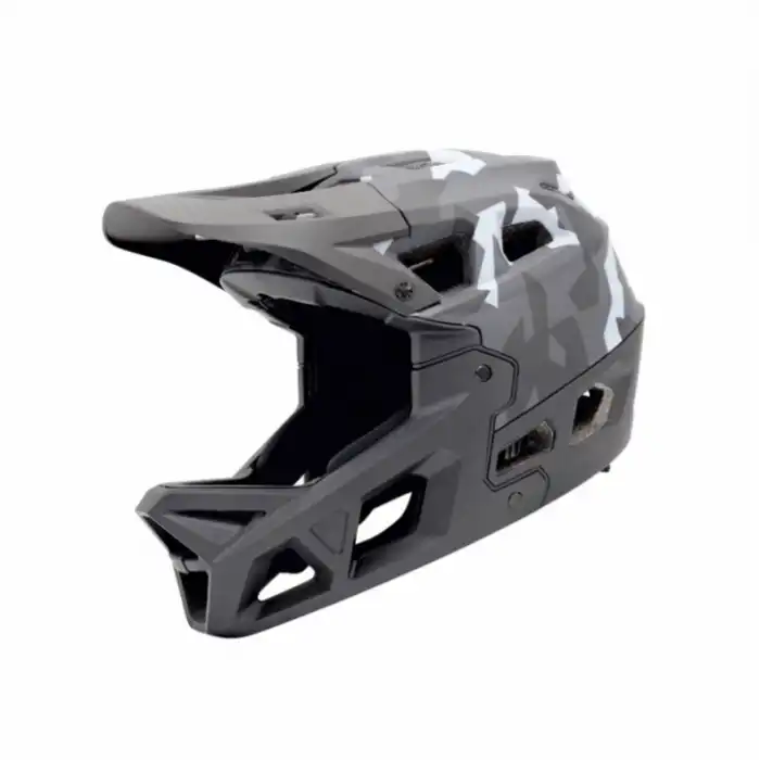 Stroke Full Face Downhill/Enduro Kaskı Gri-Kamuflaj Medium (55-58 Cm)