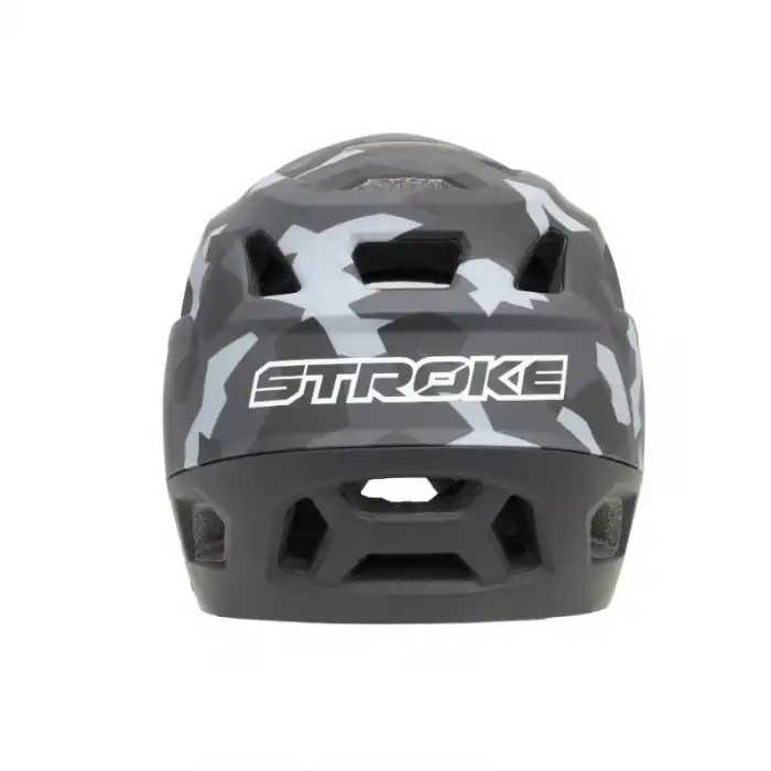 Stroke Full Face Downhill/Enduro Kaskı Gri-Kamuflaj Medium (55-58 Cm)