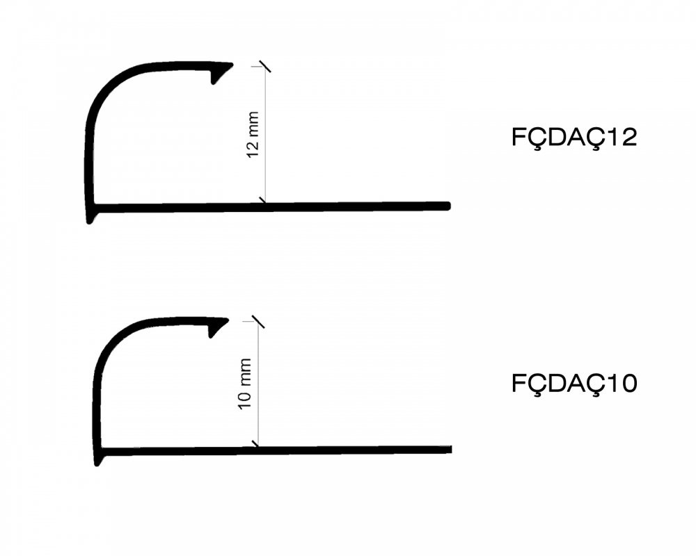 FÇDAÇ10 -10 MM ALÜMİNYUM BAKIR FAYANS PROFİLİ