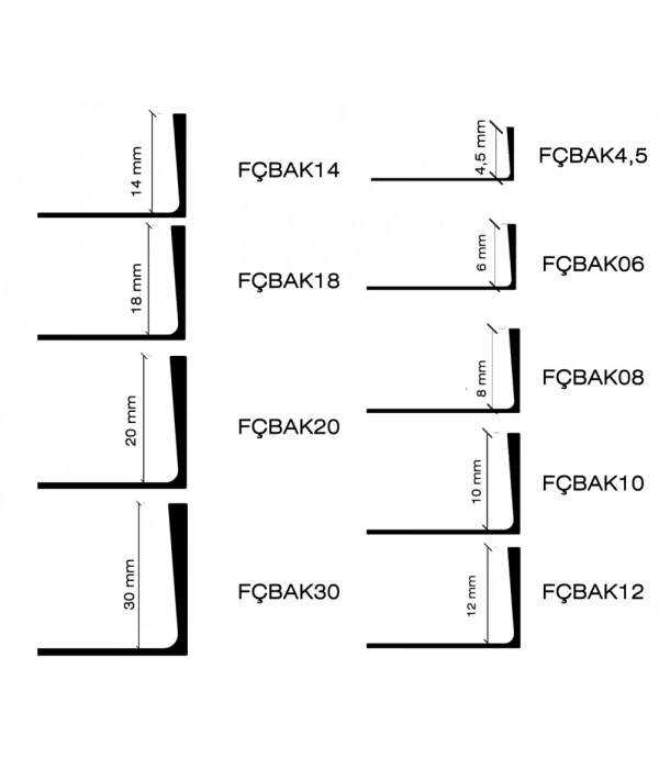 ALÜMİNYUM SERAMİK GRANİT BİTİM PROFİLİ