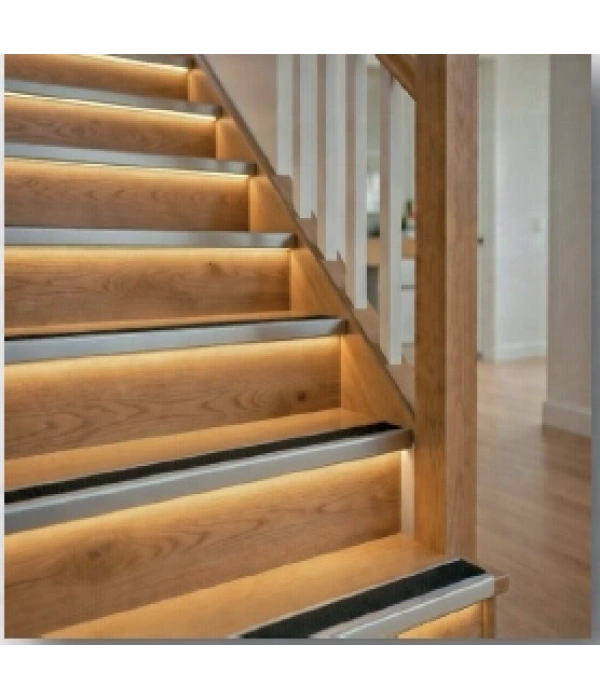 LDMBL6245 - 62X45 MM ALM. LEDLİ MERDİVEN BASAMAK PROFİLİ (LASTİKLİ) 270 CM