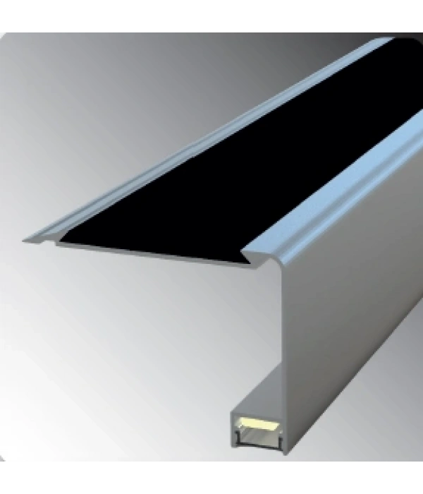 LDMBL6245 - 62X45 MM ALM. LEDLİ MERDİVEN BASAMAK PROFİLİ (LASTİKLİ) 270 CM
