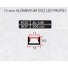 AL-548 - 13 MM ALÜMİNYUM DÜZ LED PROFİL 300 CM