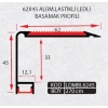LDMBL6245 - 62X45 MM ALM. LEDLİ MERDİVEN BASAMAK PROFİLİ (LASTİKLİ) 270 CM