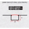 LDOV20 OVAL ALÇIPAN SIVI ALTI LED PROFİLİ 300 CM