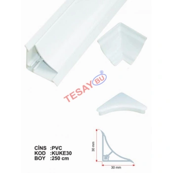 KUKE30-TK - 30X30 PVC Küvet Kenar Profili (Çift PArça)
