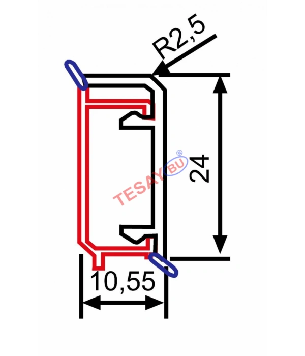 TD-13 / 25 MM ALÜMİNYUM DIŞ BÜKEY SÜPÜRGELİK