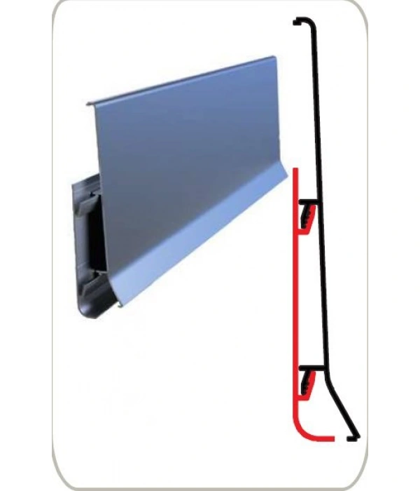 105 MM ALÜM. DÜZ SÜPÜRGELİK (montaj aparatlı)300 cm