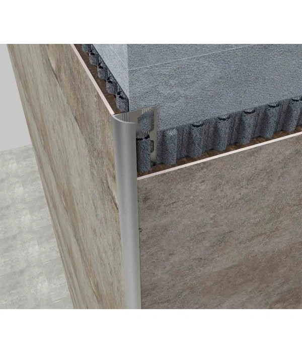 FÇDY12 - 12 MM MAT  ALÜM.YARIM AY KÖŞE SERAMİK PROFİLLERİ 270 CM