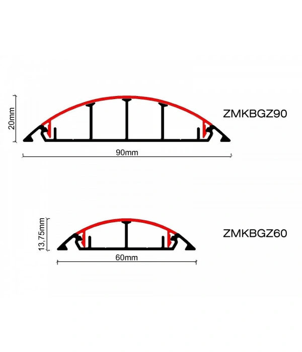 60 MM ALÜM. KABLO GİZLEYİCİ PROFİLİ 300CM