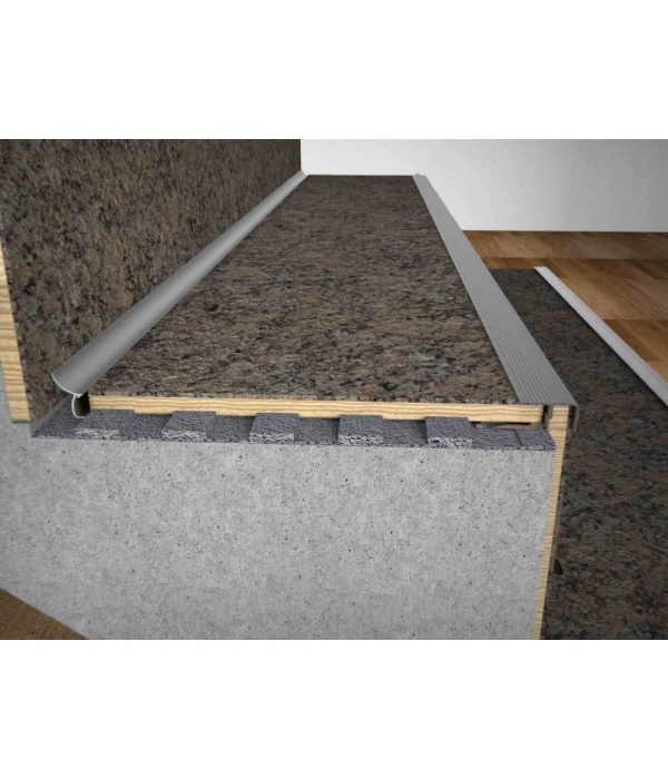 BFFP12 12MM İKİ YÖNLÜ ALMİNYUM MERDİVEN BASAMAK PROFİLİ 250 CM