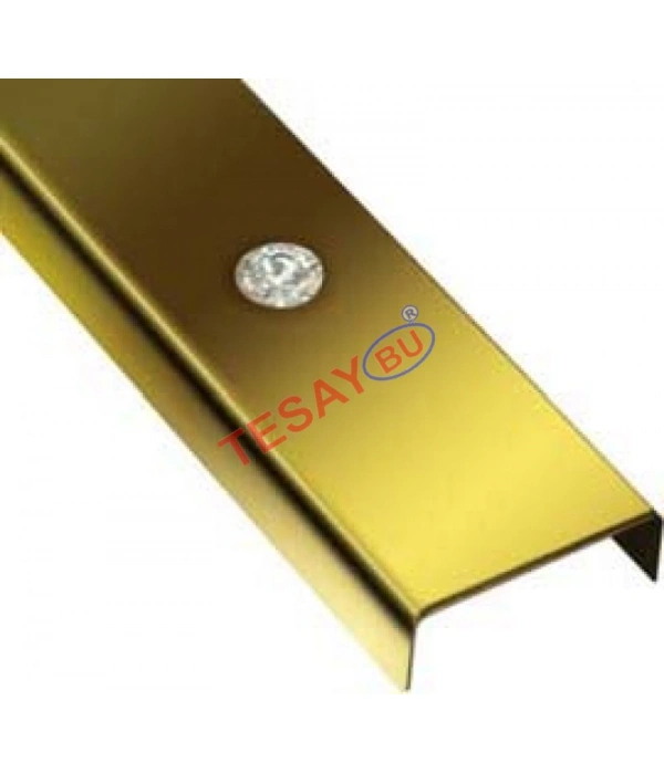 BRCL2325 - 23 mm Swarovski Taşlı Pas. Çelik Bordür (Ayna Sarı)270 CM