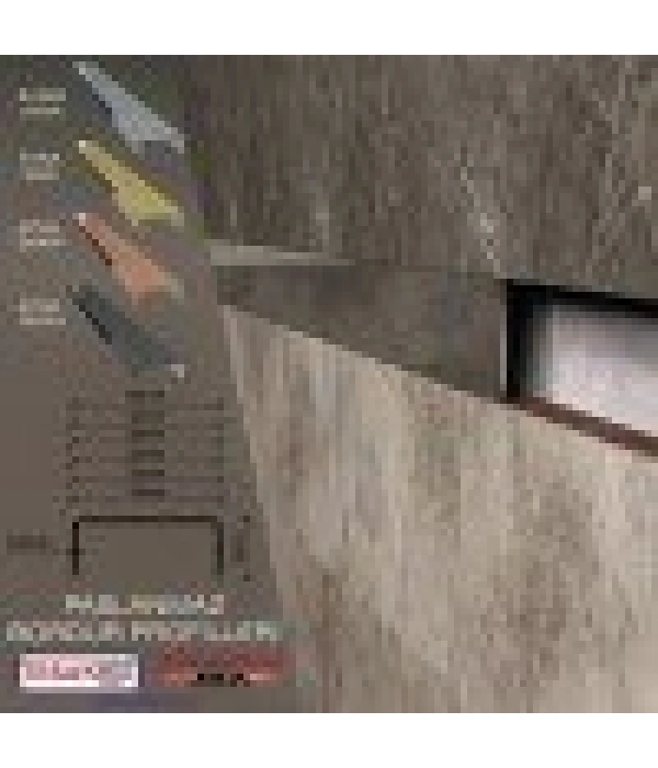 BRCL4070 40 mm paslanmaz çelik bordür profili ( Ayna siyah )