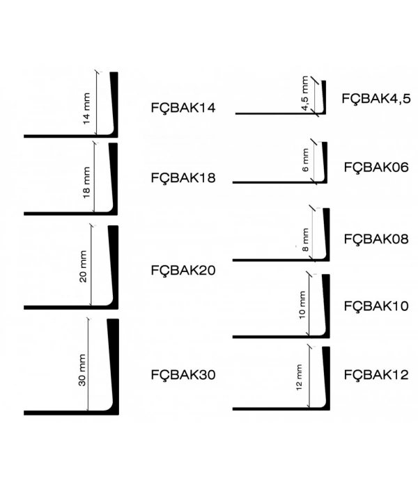 FÇBAK30-30 MM ALÜM.SERAMİK BİTİM PROFİLİ KROM PARLAK 270 CM