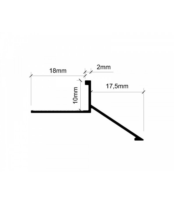 FÇBD10-10 MM ALÜM.SERAMİK DAMLALIKLI BİTİM PROFİLİ MAT ELOKSAL 270 CM
