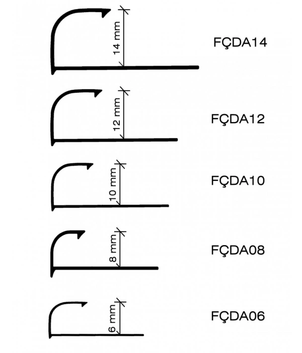 FÇDA10 - Alüminyum Dış Köşe Fayans Profilleri