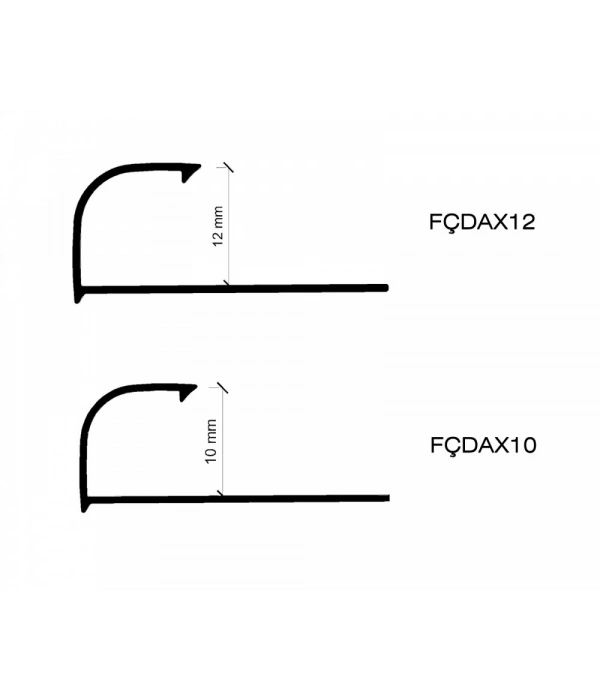 FÇDAX12 - Alüminyum Bronz Mat  Dış Köşe Fayans Profilleri