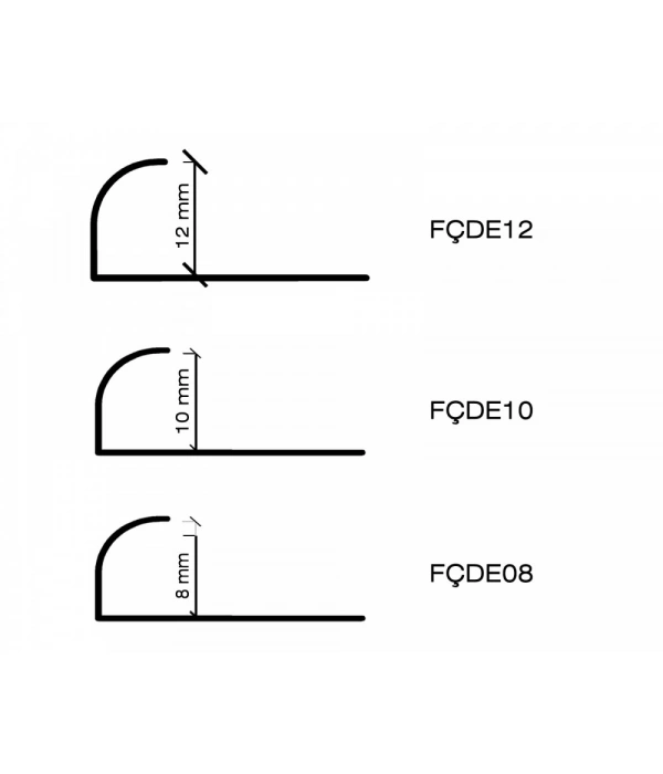 FÇDE08 EKONOMİK ALÜMİNYUM DIŞ KÖŞE FAYANS PROFİLLERİ
