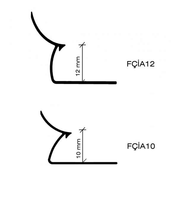 FÇİA12 - 12 mm Alüm. İç Köşe Fayans Çıtası