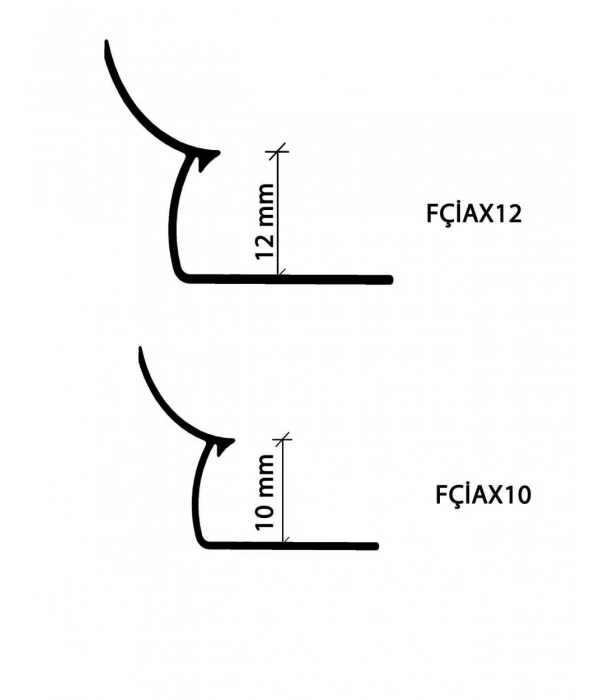 FÇİAX10-10 MM ALÜMİNYUM BRONZ FAYANS PROFİLİ