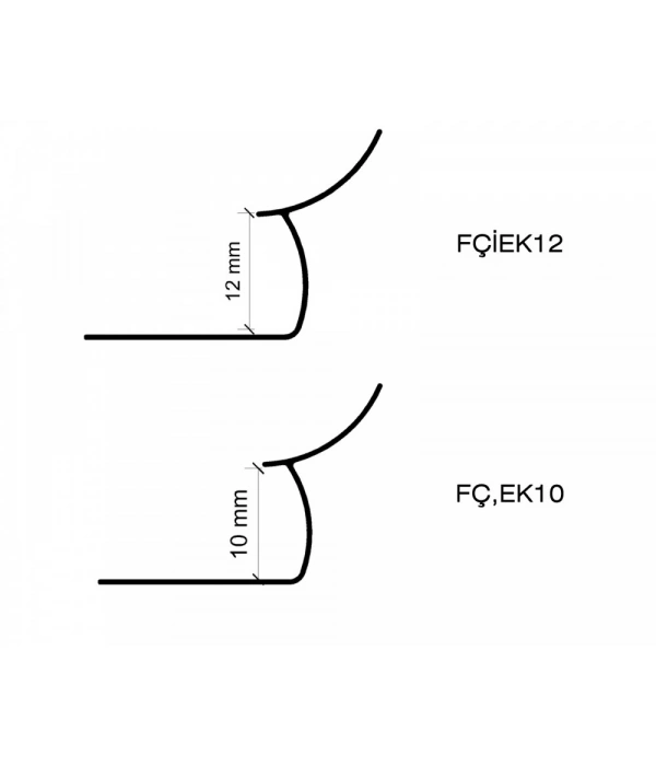 FÇİEK10- ALÜMİNYUM PARLAK EKO İÇ KÖŞE FAYANS PROFİLLERİ 270 CM