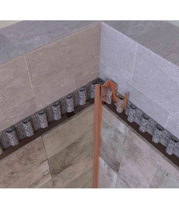 FÇPSİ1460 - AYNA BAKIR İÇ KÖŞE PASLANMAZ FAYANS PROFİLİ