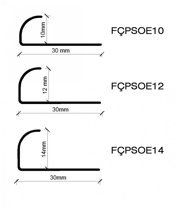 FÇPSOE1230-12 MM AÇIK OVAL PASL.SERAMİK PROF.SATİN MAT 270 CM