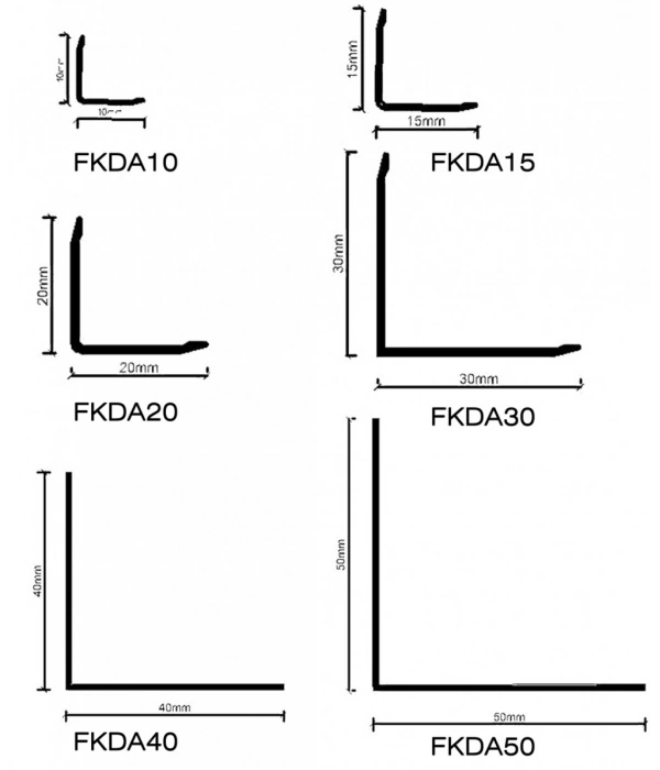 FKDA15 - 15x15 MM ALÜM. L PROFİLİ SARI ELOKSAL 270 CM