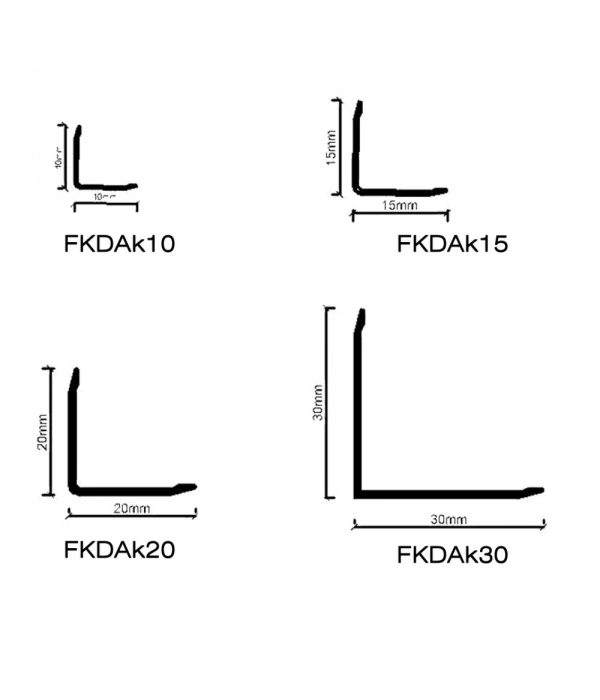 FKDAK10- 10x10 MM ALÜM. L PROFİL SARI PARLAK 270 CM