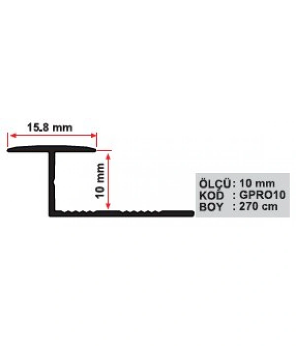 GPRO10 - OVAL ZEMİN BİRLEŞTİRME PROFİLLERİ 270 CM