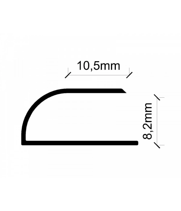LBDP08 - 8 MM OVAL LAMİNAT PARKE BİTİM PROFİLİ SARI ELOKSAL 270 CM