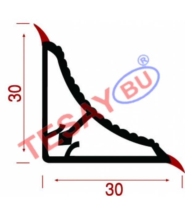 Tİ-14 / 30X30 Çizgili Alüminyum Süpürgelik