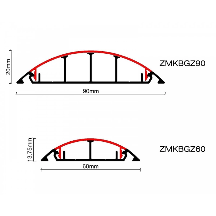 90 MM ALÜM. KABLO GİZLEYİCİ PROFİLİ 300CM