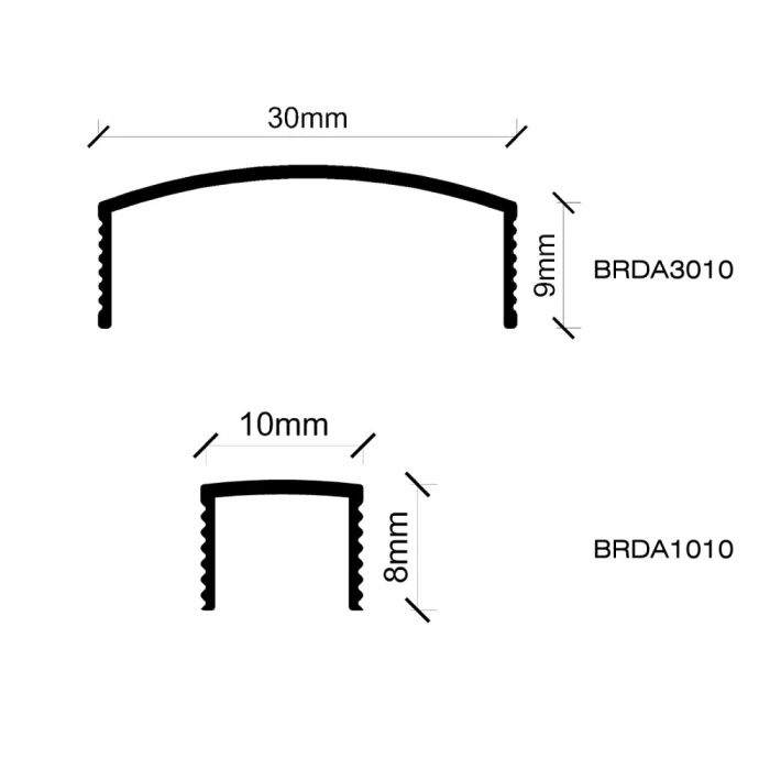 BRDA1010 - 10mm Dış Bükey Bordür Profili