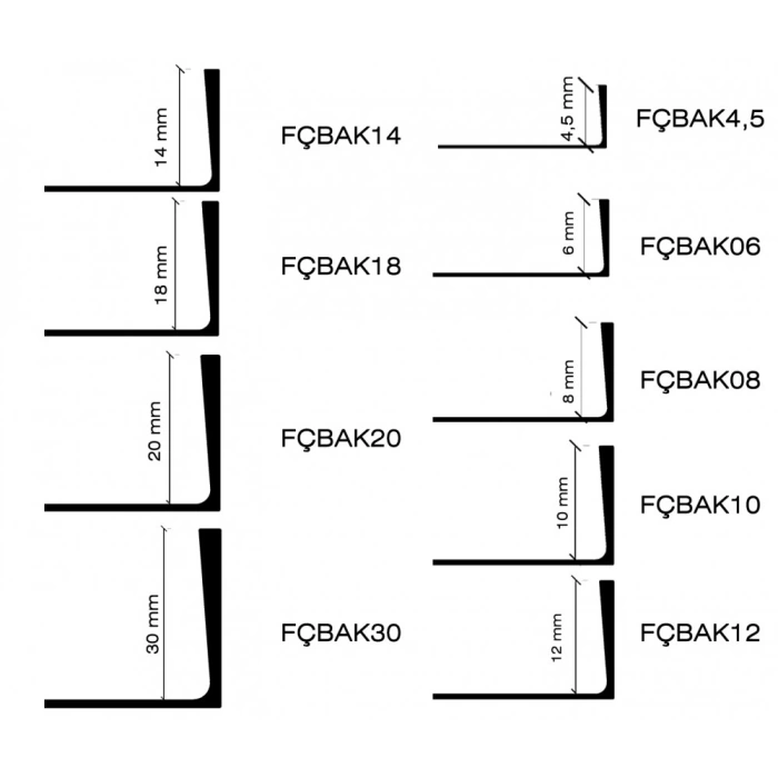 FÇBAK4.5-4,5 MM ALÜM.SERAMİK BİTİM PROFİLİ KROM PARLAK 270 CM