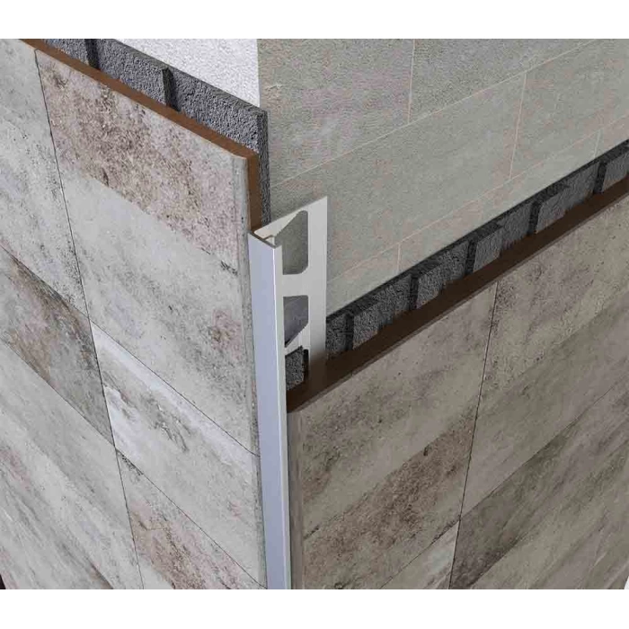 FÇBT12 - 12 MM ALÜM.TIRNAKLI SERAMİK BİTİM PROFİLİ MAT ELOKSAL 270 CM