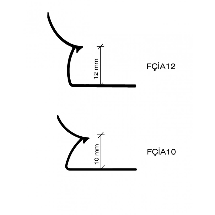 FÇIA10 - 10 mm Alüm.İç Köşe Fayans Çıtası