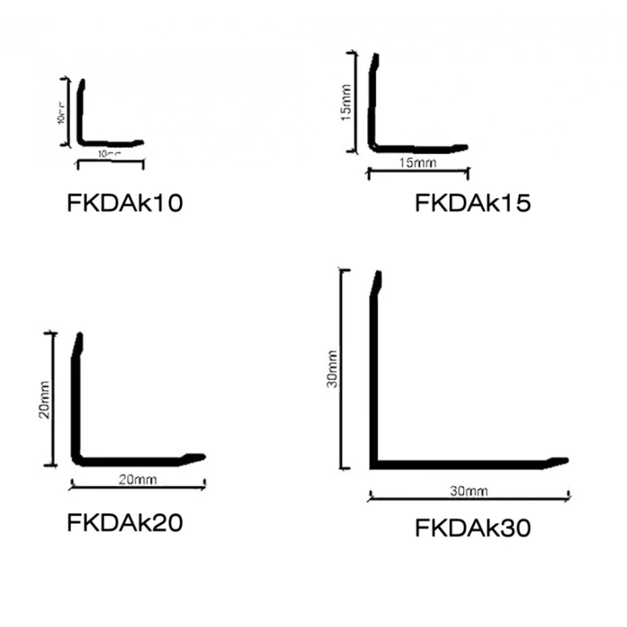 FKDAK20 -20x20 Parlak Alüminyum L Profil