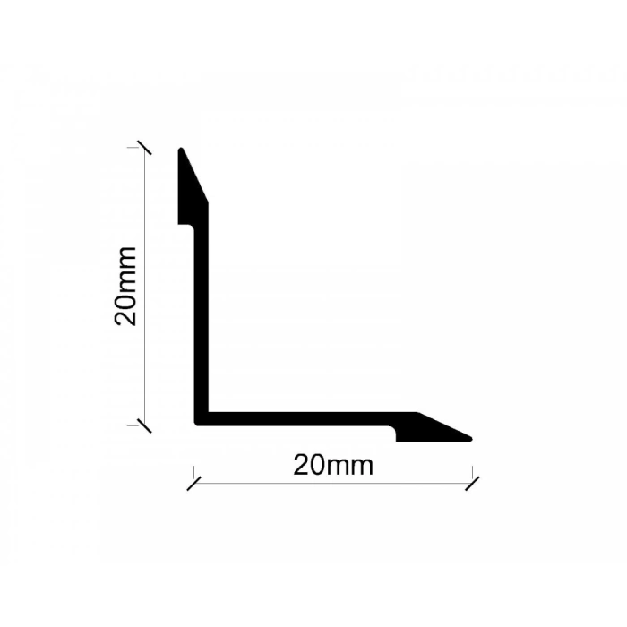 FKİKP20- 20x20 MM ALÜM.İÇ BÜKEY KÖŞEBENT KROM PARLAK 270 CM