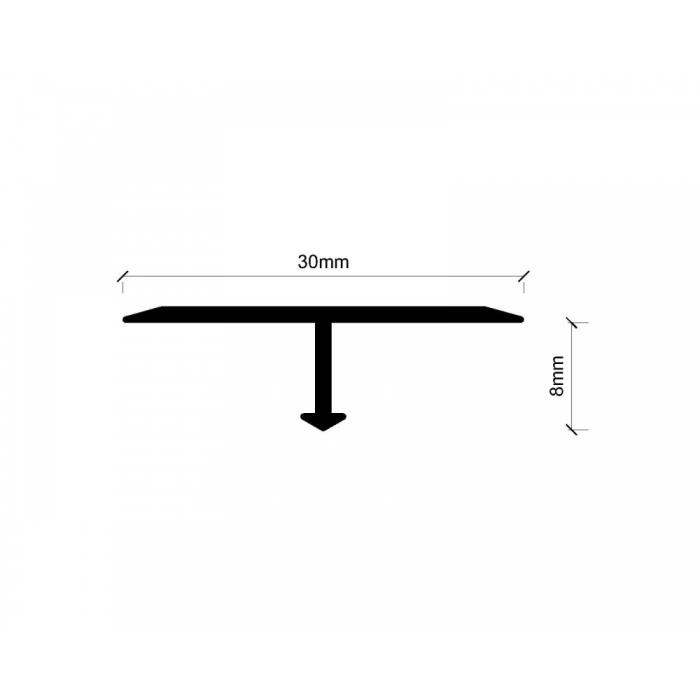 GPRTP30 - 30 MM ALÜM. T PROFİLİ SARI PARLAK 270 CM