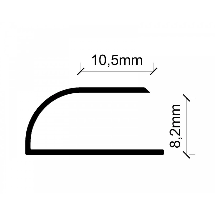 LBDP08 - 8 MM OVAL LAMİNAT PARKE BİTİM PROFİLİ SARI ELOKSAL 270 CM