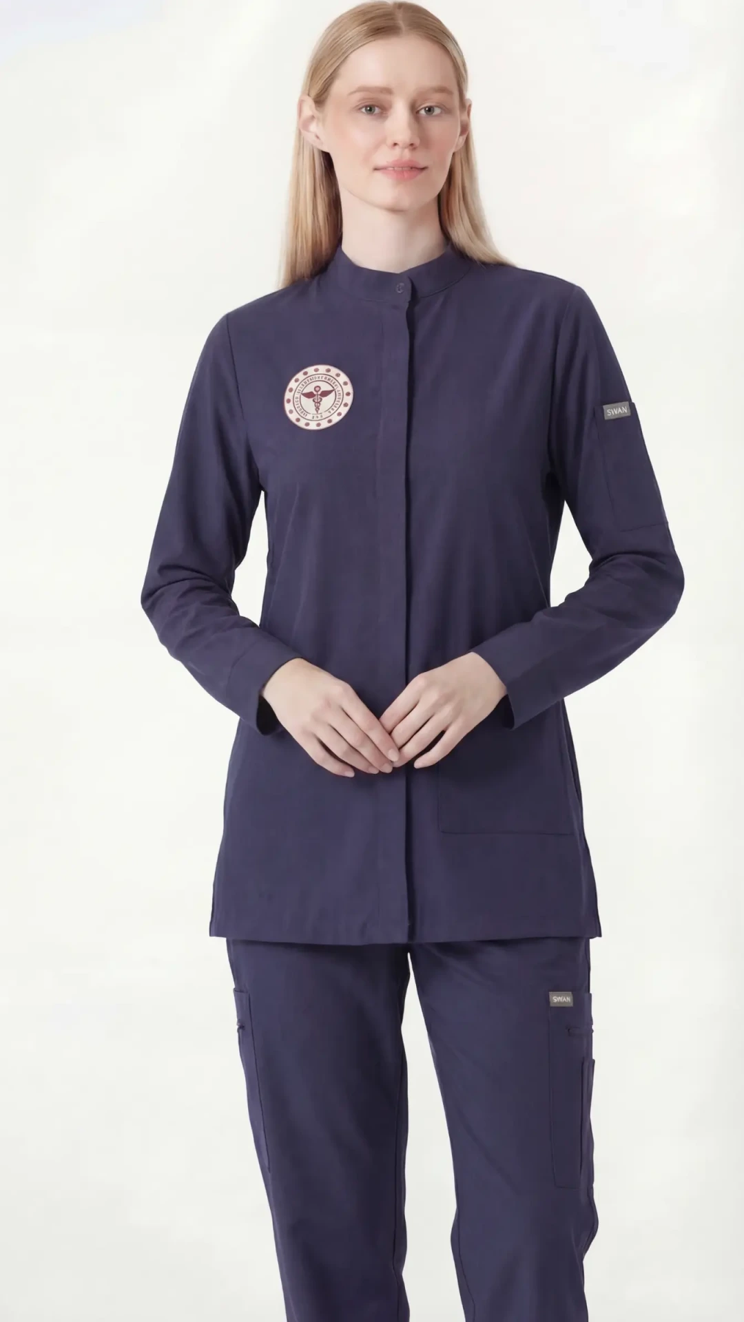 Patrıot Blue (Lacivert) Tesettür Hemşire Üniforma Takım(Uzun Kol)