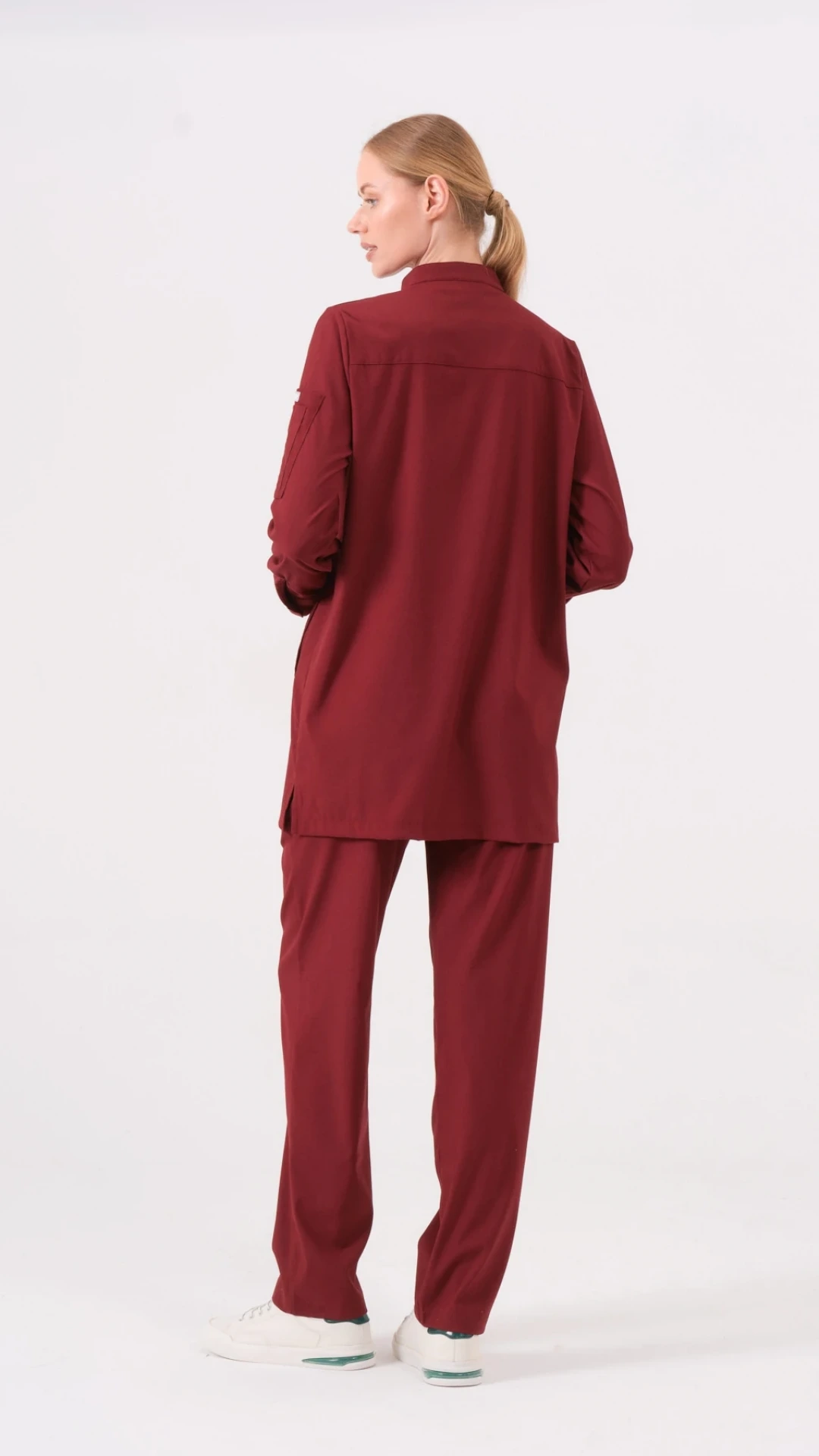 Perla - Bordo Kadın Tesettür Üst Üniforma
