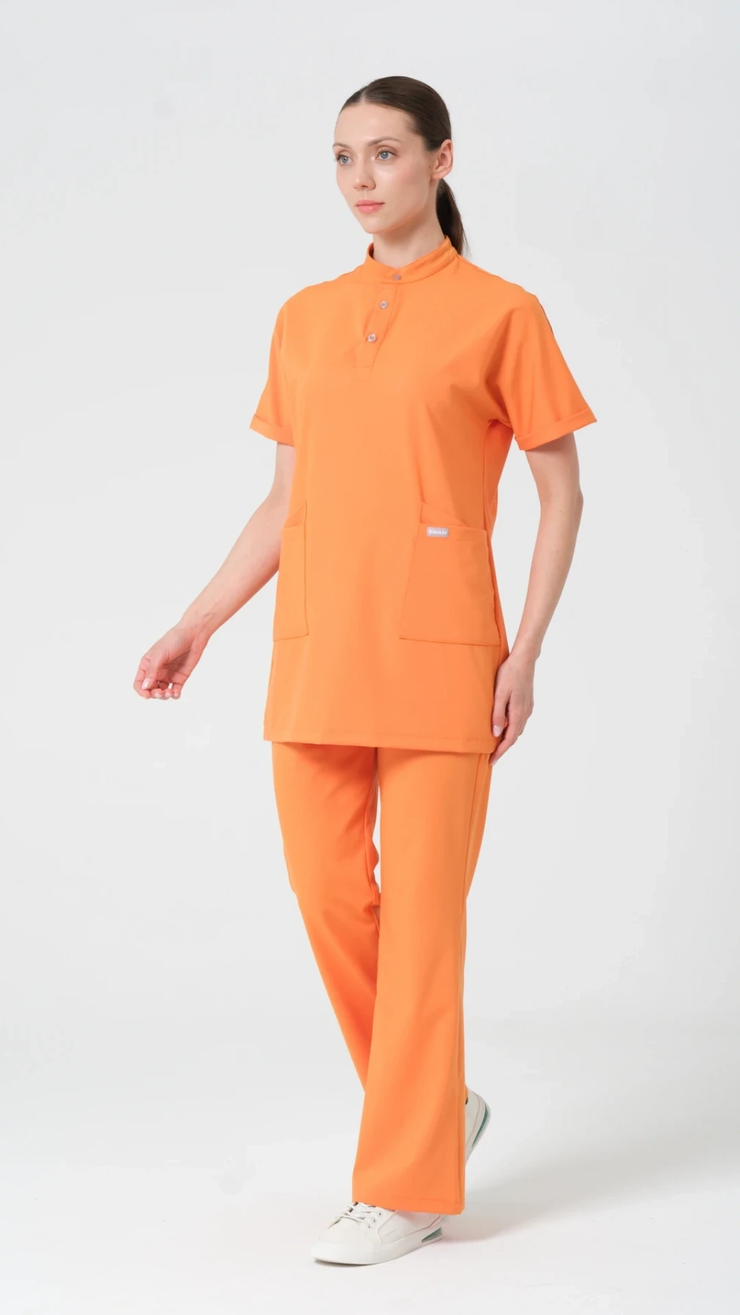 Turuncu- Klinik Destek İşçi Tesettür Üst Üniforma (Elıte)