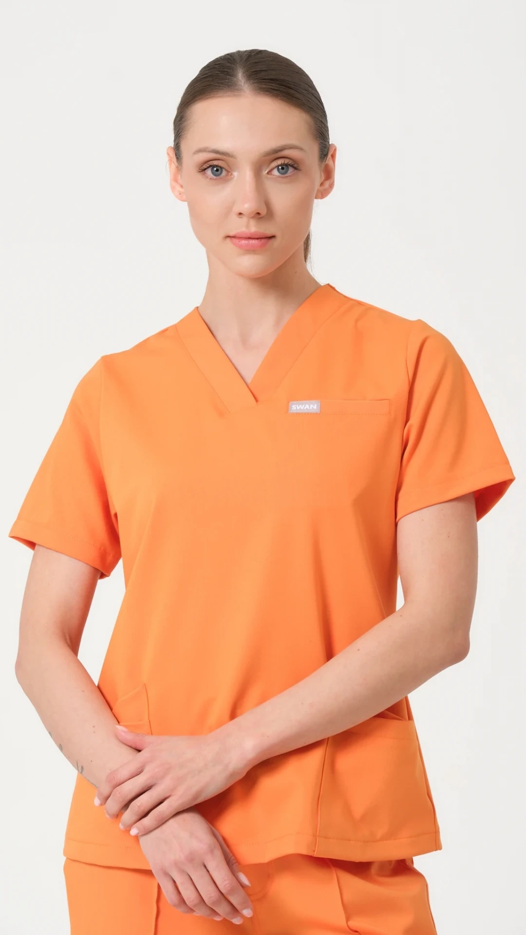 Turuncu- Klinik Destek İşçi Üst Üniforma (Elıte)