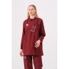 Rosa - Bordo Kadın Tesettür Üst Üniforma