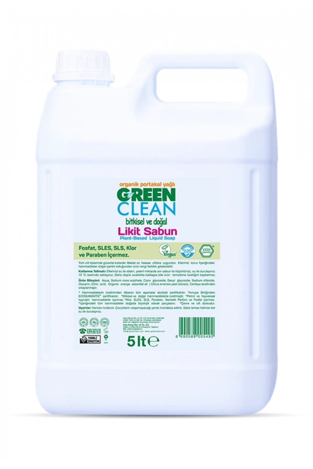 Green Clean Bitkisel Likit Sabun 5 Lt