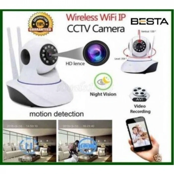 1080P 2MP 360 derece Full HD Kablosuz IP Gece Görüşlü WİFİ Güvenlik Kamerası 64GB SD Kart Dahil