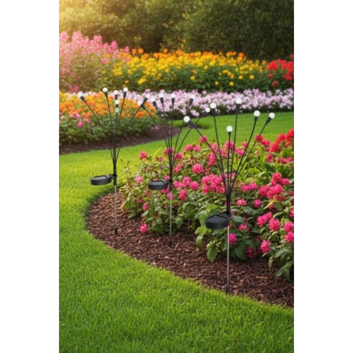 2 Adet Güneş Enerjili Plastik Bahçe Lambası – LED Dış Mekan Top Aydınlatma, Otomatik Açılıp Kapanan Solar Işık